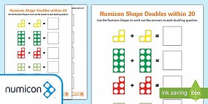 Numicon Shape Doubles within 20 Worksheet