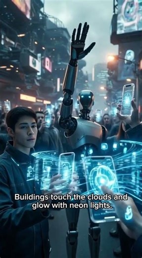 Future City 3000 🚀 Flying Cars & AI Life #shorts #future #ai