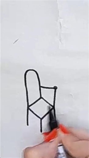 ✨️How to Draw a Cute Blue Chair Using the Letter W 💙