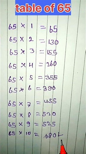 65 ka table 😱/65 ka table short Trick /#shorts Video
