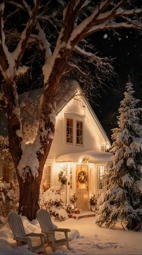 Dreamy Winter Cottage Aesthetic | Snow, Fireplace & Warm Home