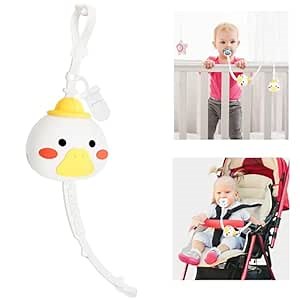 Silicone Pacifier Clip With Cute Pacifier Box One Piece Design,Soft and Flexible Pacifier Clip,Traveling Baby Pacifiers Suitable for Babies During Teething, Easy to Hang In Stroller or Clip on Clothes