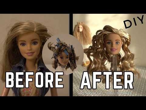How to Make Curly Hair for Barbie ✨ Barbie Makeover Transformation | Ms Melissa- Doll Stories -DIY