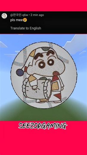 shinchan pixelart #minecraft #pixelart #shortsfeed #shorts #gaming #games #minecraft