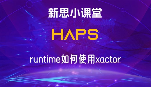 【新思小课堂】【HAPS】runtime如何使用xactor