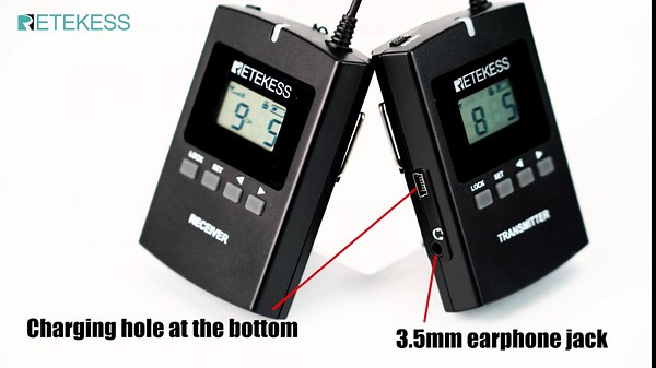 Retekess TT124 Tour Guide System with Two Way Audio,Two-Way Tour Headsets,918ft Long Range, Built-in Rechargeable Battery, 2-Way Communications System for Plant Tours (1Transmitter 10 Receiver)