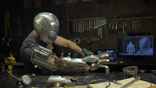 Testing materials for a realistic Iron Man suit design