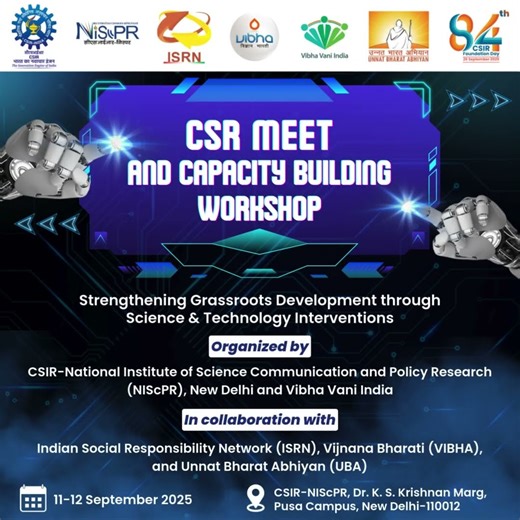 CSR Capacity Building Workshop Begins at CSIR–NIScPR