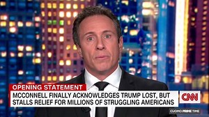 9.2K views · 46 reactions | CNN’s Chris Cuomo on Sen. Mitch McConnell acknowledging Joe Biden winning the election, but still stalling Covid-19 relief negotiations as millions of American struggle: "There's no principal. Only priorities. And he will let the pain pour down on this country because he has." | CNN Replay | Facebook