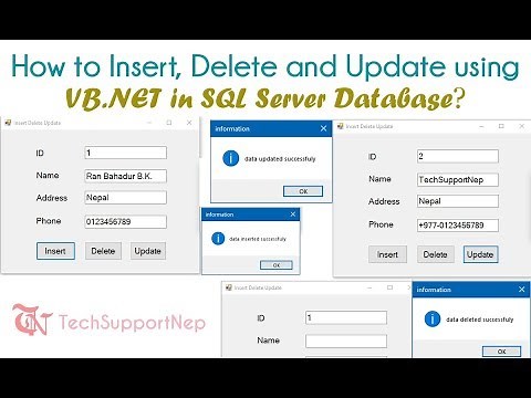 VB.NET and SQL Server-How to Insert, Delete and Update?