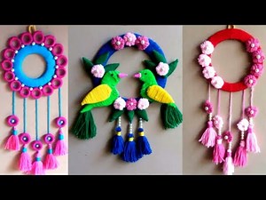 Best woolen wall and door hanging ideas at home | woolen craft making idea | best out of waste craft