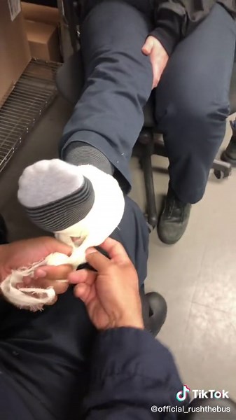 No ankle hitch for a traction splint? No worries. Improvisation & creativity are crucial skills to develop while working EMS. #diyatwork #nycems #ems #emt #paramedic #ambulance #splints #als #bls #medic