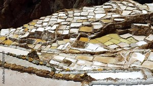 Maras Salt Mines In Peru is the place of creating natural Salt