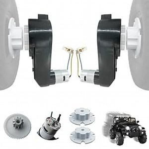 2PCS 24V RS555 35000RPM High-Speed Steel Gears Motor Gearbox for Power Wheels Kids Ride on Car Motor Upgrade,18V-24V Motor Conversion Kit,Coupler for Power Wheels Rubber Tire Upgrade Replacement Parts