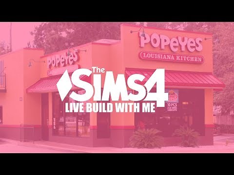 SIMS 4 LIVE BUILD WITH ME 🎮FINISHING POPEYES RESTAURANT + MAKING CC Part 2