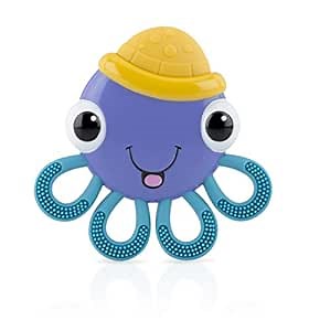 Nuby Vibe-EEZ Vibrating Teether - Battery Powered - Textured Surface and Easy to Grasp Toy for Baby Teething Relief - 3+ Months - Octopus