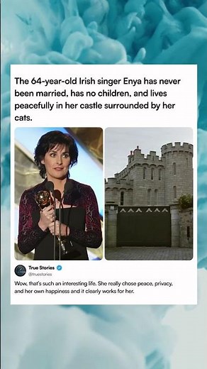 The 64-year-old Irish singer Enya has never been married, has no children, and lives peacefully