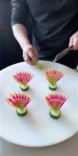 Creative Food & Cucumber Carving Design IdeasCucumber Carving Art Beautiful Food Decoration