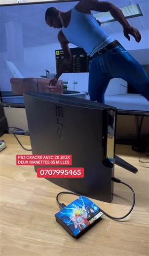 PS3 CRACKÉ 20 JEUX DEUX MANETTES PRIX: 85 MILLES. TEL: 0707995465 #typ #225🇨🇮 #ps3 #console