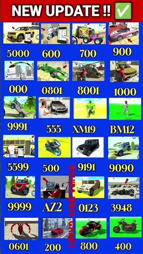 GTA 5 Mobile New Update Cheat Codes 🚗🔥 Secret Cars, Bikes & Super Vehicles
