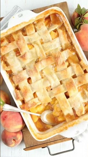 Peach cobbler with pie crust. #pie #peach #peachpie #piecrust #cobbler