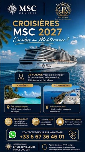 Croisières MSC 2027 : choisissez juste. WhatsApp +33 6 67 36 46 01