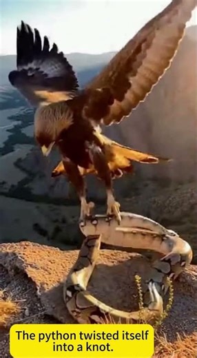 The python twisted itself like a pretzel to break free from the eagle’s grasp🐍🦅#PythonVsEagle