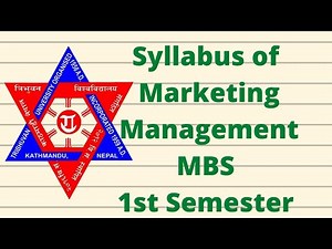 30. Syllabus of Marketing Management||MBS 1st semester||