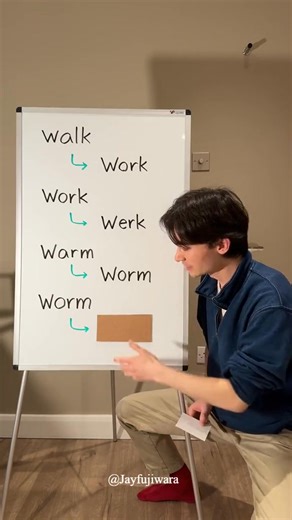Walk, Work, Warm, Worm. #english #LearnOnTikTok | Jayfujiwara