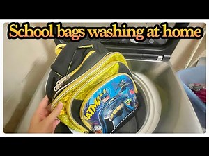 How to wash school bags in full automatic washing machine? || Haier 120-1678 || 12kgs