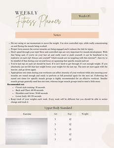 At home Workout Planner 4 day circuit