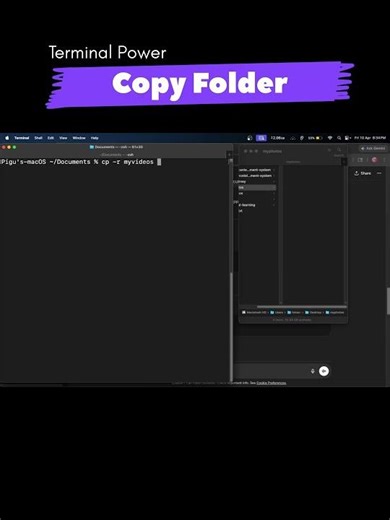 How to copy folder without touching mouse #terminal #linux #commandline #linuxcommands