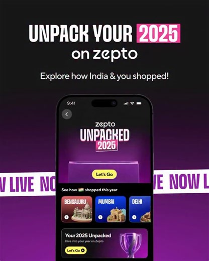 3K views · 11 reactions | 2025 was epic, and Zepto Unpacked tells the whole story 睊 Dive into the highlights, now live on the Zepto app. hashtag #ZeptoUnpacked Tell us how your 2025 looked! | Zepto | Facebook