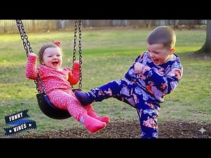 Funniest Babies Playing Swing Caught On Camera #3 - Try Not To Laugh Challenge | Funny Vines