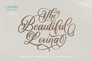 Lovina Fonts Family, a Script Font by alit design