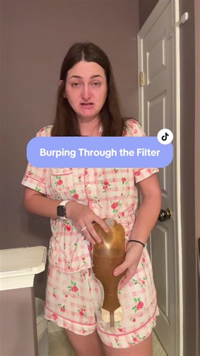 I haven’t made a tutorial on burping my high-output bag through the removeable filter be ause it’s actually the only bag I’ve seen that has one. But I’ve gotten tons of questions about it, so without further ado…. Here is how to burp the bag using a removeable filter! #ostomy #ostomybag #ostomyawareness #ileostomy #stomabag