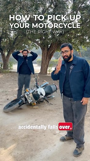 Aakash Dhawan | Bikes | Travel on Instagram: "How to properly lift your dropped motorcycle! ( beginner bike rider, beginner rider, dropped motorcycle, how to lift a motorcycle)"