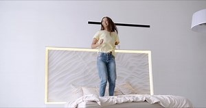 Happy Girl Bionic Arm Jumping On Stock Footage Video (100% Royalty-free) 1095212659 | Shutterstock