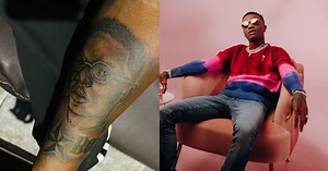 Die-hard fan gets a tattoo of Wizkid on his Arm (Video) - YabaLeftOnline