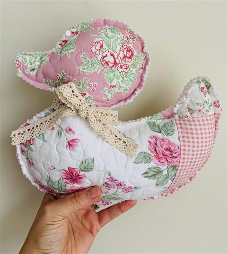 Duck Home Decor Blush and Dusty Rose Floral Quilted Accent Pillow Patchwork Floral - Etsy