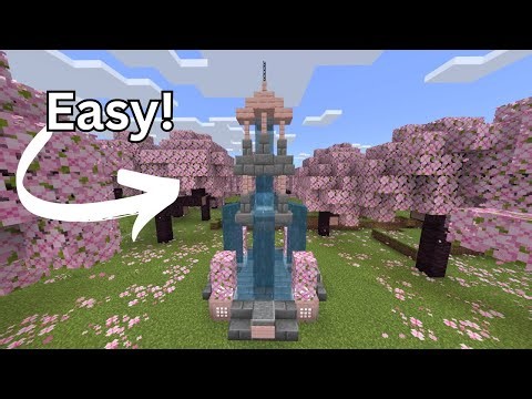Minecraft | How to Build Quick & Easy Cherry Blossom Fountain (Tutorial)