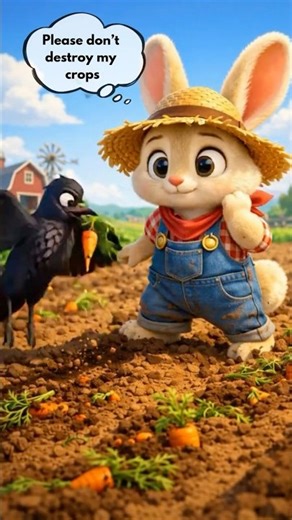 The carrot trap story -- Bunny vs Bird🥕🐇 #cutestory #babyanimals #bunny