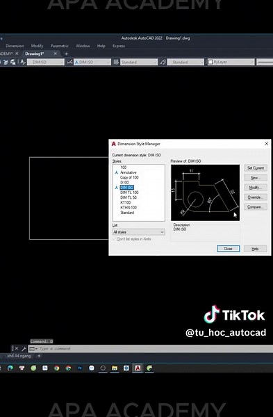 Cách dùng 1 Dim cho tất cả các tỷ lệ trong AutoCad #autocadtutorial #autocad #kientruc #xuhuong #apaacademy #thietkenoithat #sinhvien