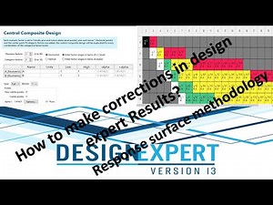 How to make corrections in design expert results? |RSM| Response Surface Methodology|| CCD| BBD
