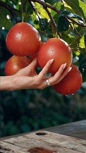 have you ever seen a red Grapefruit ?😳ASMR pick and cut #satisfying #asmr #fruitcutting #shorts