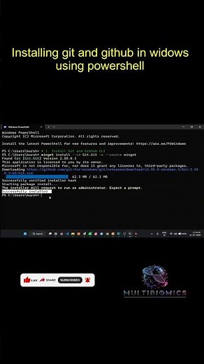 Installing git and github cli in window powershell | Part1
