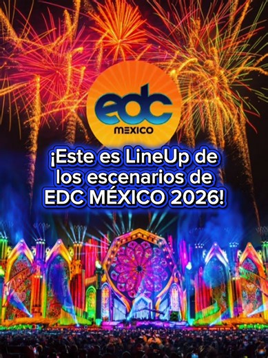 ¡Este es el Line-Up Oficial de los escenarios de EDC MÉXICO 2026! Ya tenemos confirmados los Artistas que se presentarán en los 8 escenarios del EDC México 2026 incluyendo el Kinetc Field con la presentación del legendario Hardwell. ¿Estas listo para vivir una edición legendaria de EDC MÉXICO? #edcmexico #edc #festival #musicaeletronica #ocesa