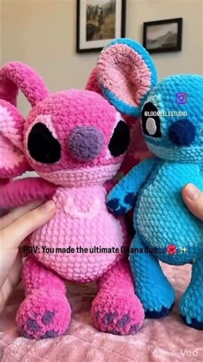 I Crocheted STITCH & ANGEL! 💙💖 #disney