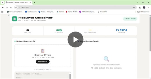 #machinelearning #artificialintelligence #python #nlp #resumeclassifier #knn #datascience #aiprojects #github #studentdeveloper | Muhammad Hamza