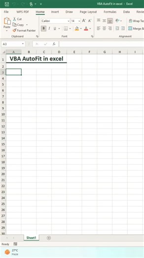 VBA Autofill in Excel 😱| Resize Column and Row Instantly #Shorts #Viral #excel Still adjusting row height & column width manually? 😴 Use VBA AutoFit to resize everything instantly—clean sheets, zero effort! 💡 Perfect for: • Large Excel reports • Automation with VBA • Professional formatting • Office productivity 🎯 One macro | Clean layout | Pro Excel trick Save time and work like a VBA pro 😎 👍 Like | 🔁 Share | 🔔 Follow for daily Excel Shorts . . . autofit rows and columns in excel how to